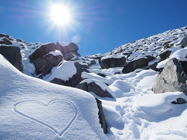 love heart in snow