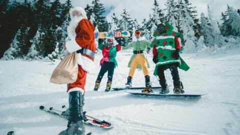 christmas dress up skiing