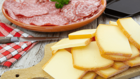 cheese and salami french food